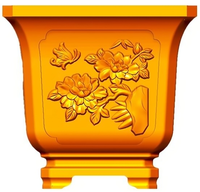 Moule de pot de fleurs décoratif de jardin en béton/ciment, moule de jardinière en plastique ABS, grand moule de pot de fleurs extérieur, jardinière à motif Fu