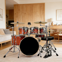 Seven Drums Three Cymbals Drum Set for Adults and Beginners