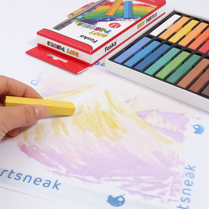 FOSKA – Ensemble de pastels craie doux carrés à texture lisse, 12/24 couleurs, multi-usages, pour le traçage, le ombrage et les compositions graphiques - Product Image 4
