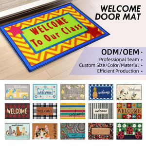Tapis de bienvenue personnalisé en gros avec impression sur mesure, en tissu lavable, résistant aux taches, pour usage commercial - Product Image 1