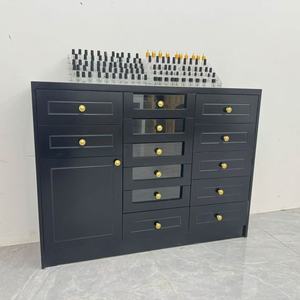 Mueble de Exhibición para Salón de Uñas, Color Negro, Estantes para Esmalte de Uñas, Mueble de Pared para Salón de Belleza - Product Image 1