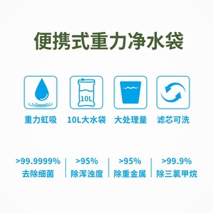 Purificador de agua portátil Jingyi de 10L con filtro manual para camping, senderismo y herramientas de supervivencia - Product Image 4