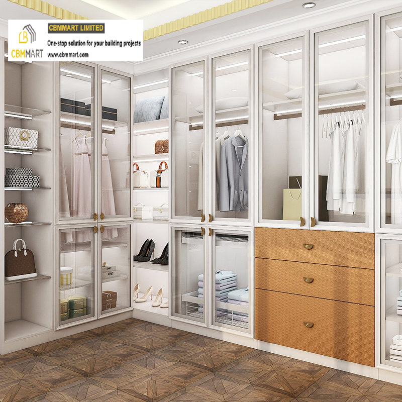 Custom China Made Furniture Set - Wooden Wardrobe with Mirrors
