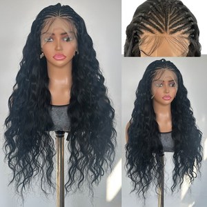 Premium Futura Fibra Synthetic Wholesale HD 13*6 Lace Front <strong>Wigs</strong> Long Small Curly Matte Heat Resistant <strong>Wig</strong> Braided <strong>Sandy</strong> Blonde - Product Image 2