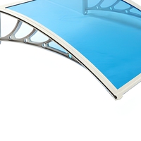 Auvent de porte et fenêtre en polycarbonate massif de 2,7 mm avec supports en plastique renforcé, auvent d'entrée imperméable