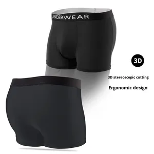 Nouveaux boxers pour hommes taille mi-haute, tricotés, antibactériens, respirants, décontractés, avec ceinture à lettres, taille européenne - Product Image 4