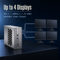 AMD Ryzen AI Max+ 395 AI Mini PC 128GB LPDDR5X Radeon 8060S 10GbE 2.5G LAN 4 M.2 NVMe USB4 WiFi 7 8K AI Workstation.