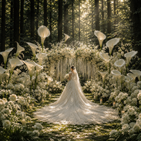 Fleurs artificielles géantes en EVA de type Calla pour la décoration d'événements, d'arches de cérémonie de mariage en extérieur et de toiles de fond de scène