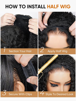 Perruque Afro Bouclée 3-en-1 avec Cordon de Serrage et Bandeaux à Clipser, Cheveux Humains Remy Grade Coily Sans Colle, Cheveux Vietnamiens Bruts