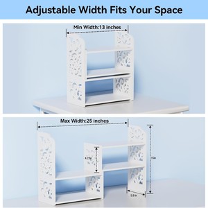 Office Organizer <b>Desk</b> Storage Rack 2 Tier Rectangle Standing Type Bookshelf for Home Office Dormitory Use - Product Image 3