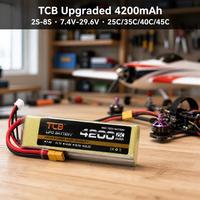 Batterie LiPo TCB améliorée 4200mAh 2S-8S 7.4V-29.6V 25C 35C 40C 45C pour drone RC EDF, jouet RC, modèle de batterie LiPo