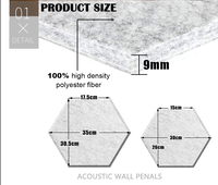 Panneau acoustique hexagonal en fibre de polyester feutré insonorisé haute densité pour le bureau familial