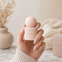 Botella Vacía de Esmalte de Uñas de Vidrio Blanco de Alta Calidad con Tapa Cuadrada Morada Rosa de 12.2ml, Personalizable con Serigrafía, Cierre Sellado, Modelo 40.9G
