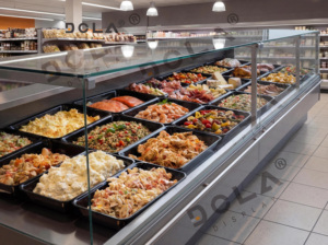Plateau de présentation noir brillant en ABS pour <span class=keywords><strong>boucherie</strong></span> et supermarché, idéal pour charcuterie et viande, compatible réfrigérateur - Product Image 6