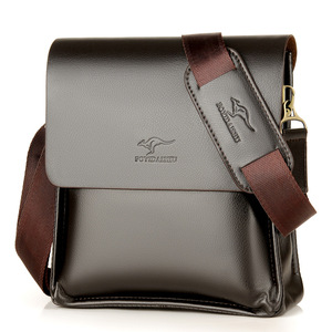 Sac pour hommes en cuir PU de haute qualité sac à bandoulière en cuir sac de voyage en cuir noir avec doublure en nylon fermeture à glissière - Product Image 3
