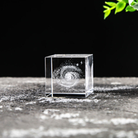 Bloc de cristal gravé au laser 3D 40x80mm, motif goutte d'eau, planète lunaire, galaxie, nuage, cœur, décoration de table créative, souvenir pour bureau
