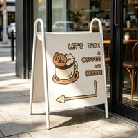 Panneau d'affichage en acier inoxydable en forme de A avec support d'affichage résistant aux intempéries IP65 pour extérieur/intérieur