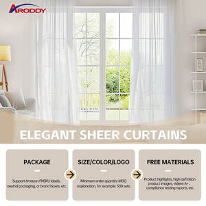 ARODDY tessuti soggiorno filtranti tessuto bianco nero rosso blu finestra casa tende trasparenti di lusso - Product Image 5