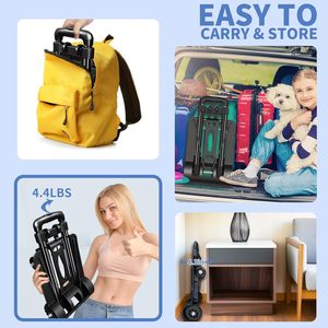 Carretilla Plegable de 4 Ruedas, Ligera, de Metal y Plástico, Carrito Utilitario Resistente, Carro <span class=keywords><strong>para</strong></span> Equipaje, <span class=keywords><strong>para</strong></span> <span class=keywords><strong>Mudanzas</strong></span>, Viajes, Compras - Product Image 3