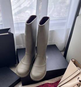 Bottes mi-mollet de luxe pour femme en cuir véritable, semelle extérieure en caoutchouc, imperméables, à enfiler, solides, été/printemps, haute qualité - Product Image 3