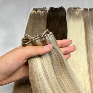 Extensions de cheveux humains vierges à 100 %, tissées à la machine, double épaisseur, cheveux Remy, à coudre, vente en gros, directement de l'usine, lisses - Product Image 4