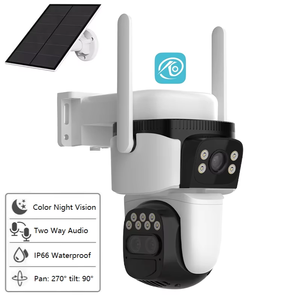 HD không dây di động năng lượng mặt trời Powered an ninh PTZ Battery Powered 4 gam mạng <span class=keywords><strong>IP</strong></span> 12MP 3 ống kính 4 gam <span class=keywords><strong>Wifi</strong></span> Sim thẻ năng lượng mặt trời Máy ảnh giám sát - Product Image 1
