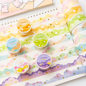 Set di Nastri Washi LABON Dreamy Cloud con Bordi Ondulati e Lamina Dorata, Nastro Decorativo per Journaling, Fai-da-Te, Artigianato e Scrapbooking - Product Image 1