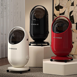 Poubelle Capsule Spatiale Grande Capacité Mobile pour Intérieur, Corbeille à Déchets Domestique Ronde en Plastique - Product Image 3