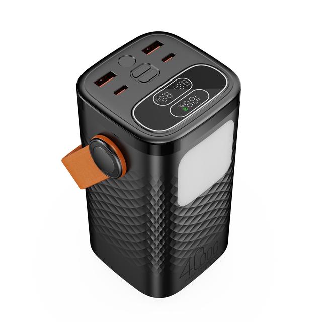High Capacity Portable PD 65W Power Banks & Power Station Outdoor Fast Charging Power Bank 40000mAh with Led Camping Light