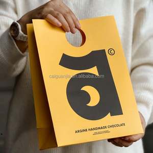 Customizable Kraft Paper Gift Bag with <b>Ribbon</b> Handle Custom Logo for Food Packaging - Product Image 4