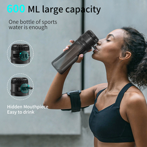 2-in-1 750ml BPA içermeyen plastik su şişesi kişisel boyun fanı 3 açık seyahat için eller serbest - Product Image 6