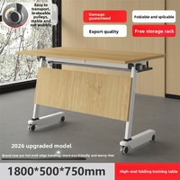 Table de conférence mobile pliable réglable Orange Panel, style moderne minimaliste, combinaison table et chaises pour 4 personnes, idéale pour la formation.