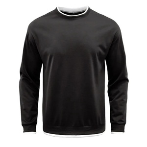 Camiseta de Manga Larga Personalizada, Ajustada, Color Negro Sólido, Cómoda, Transpirable, Antiarrugas, de Secado Rápido, con Cuello Redondo, de Poliéster - Product Image 3
