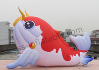 Dauphin gonflable géant avec vague / Dauphin gonflable pour événements, pour la décoration d'événements sur le thème de l'océan