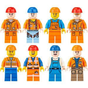 Briques de construction en plastique pour figurines d'ingénieurs professionnels et de pompiers, unisexe, à partir de <span class=keywords><strong>14</strong></span> ans, vente en gros transfrontalière - Product Image 1