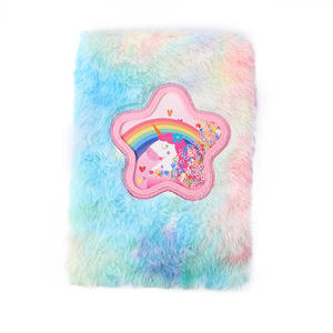 Carnet de notes A5 personnalisable en peluche arc-en-ciel, mignon, pour enfants, avec motifs de dessins animés - Product Image 1