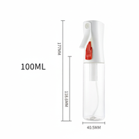 Vente en gros de flacons pulvérisateurs en PET rechargeables à brume fine continue de 80 ml, 100 ml, 180 ml pour le coiffage des cheveux, les nettoyants pour le visage, l'alcool, les cosmétiques