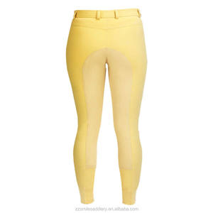 Cómodos pantalones de montar para mujer de elastano, de cintura baja, con asiento completo, parches de gamuza en las rodillas, resistentes al pelusamiento y a la abrasión, con dos bolsillos. - Product Image 2