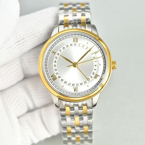 Montre mécanique automatique pour homme de qualité supérieure avec logo OEM, aiguille en forme de croissant, calendrier et chiffres romains - Product Image 1