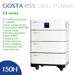 Inverter Fotovoltaico <span class=keywords><strong>GOSTA</strong></span> LS50H X3 e LSV-5 da 5KW con Batteria ESS AIO da 48V 51.2V 100AH su Ruote a Ricarica Rapida e Batterie Impilabili - Product Image 3
