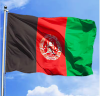Drapeau national afghan personnalisé imprimé en polyester pour l'extérieur, 3 x 5 pieds