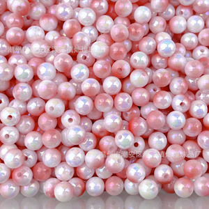 Chaîne de téléphone et porte-clés pendentif en perles d'imitation irisées dégradées bicolores de 8 mm - Product Image 3