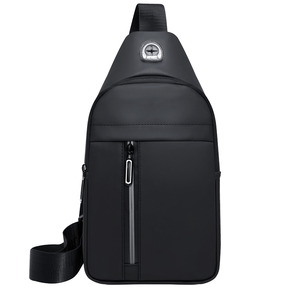 Bolso de pecho gris para hombre, mochila tipo bandolera con cremallera, bolso de hombro ligero para viajes al aire libre - Product Image 1