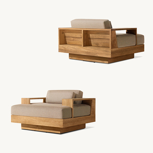 Ensemble de canapés de luxe modernes en rotin pour l'extérieur, mobilier de jardin durable en bois de teck pour terrasses, restaurants, piscines, hôtels, parcs et cours. - Product Image 3