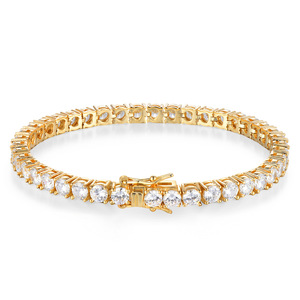 Bracelet chaîne en acier inoxydable 316 L de luxe imperméable de 3 mm avec pierres de zircon - Product Image 5