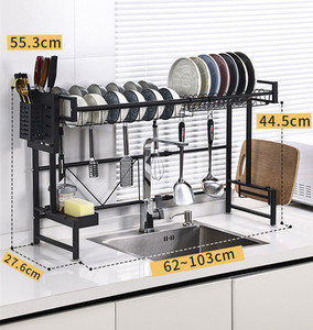 2 Tier Dish Drying Rack Home Adjustable Kitchen Telescopic Sink Storage Rack
