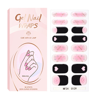 Autocollants pour ongles en gel semi-durci violet ciel étoilé de haute qualité en gros, bandes de gel UV féeriques pour ongles