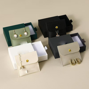 Nouvelle boîte à bijoux de luxe personnalisée en papier, avec tiroir, doublée de satin et de soie, pour ranger bracelets, boucles d'oreilles et colliers - Product Image 6