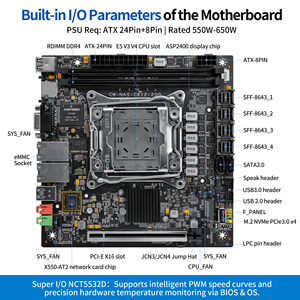 Carte mère NAS CWWK C612 LGA2011-v3, double 10GbE RJ45, <span class=keywords><strong>2x</strong></span> NVMe M.2, <span class=keywords><strong>4x</strong></span> emplacements SFF-8643, compatible avec Xeon E5 V3 V4. Carte mère Mini ITX - Product Image 3