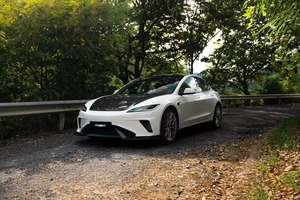 Para Tesla Model3 Body Kit Model3 Upgrade RT Style Parachoques de fibra de carbono Faldón lateral Difusor Spoiler Hood - Product Image 3